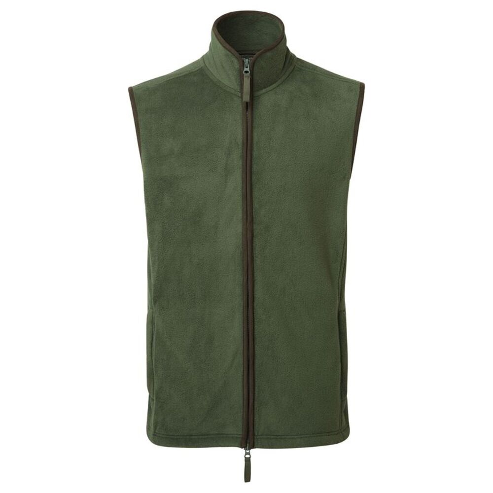 Premier Mens Artisan Fleece Vest / Moss Green/Brown